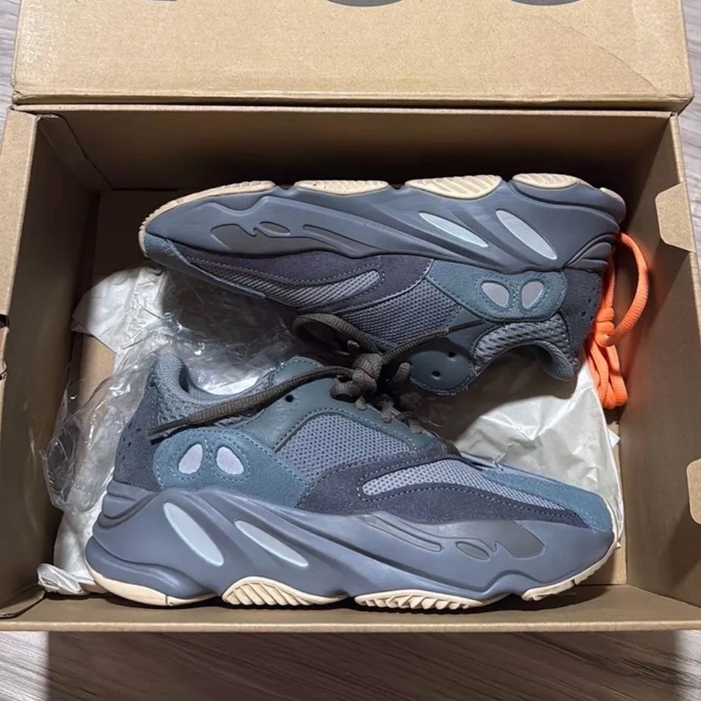 Yeezy 700 V2 in teal blue, mens 4.5/womens 6